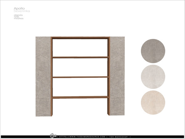 Sims 4 — Apollo - wide shelf SW by Severinka_ — A set of furniture and decor for decorating a dining room in a modern