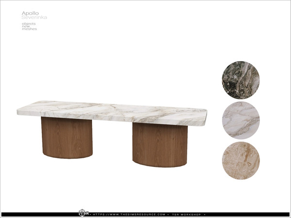 Sims 4 — Apollo - dining table long by Severinka_ — A set of furniture and decor for decorating a dining room in a modern