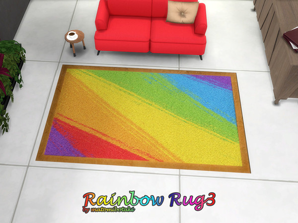 Sims 4 — Rainbow Rug3 by matomibotaki — Long live diversity. Let life be colorful and diverse and not just with carpets