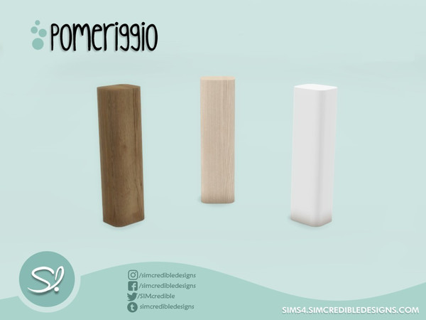 Sims 4 — Pomeriggio decor Fence pole by SIMcredible! — by SIMcredibledesigns.com available at TSR 3 colors variations