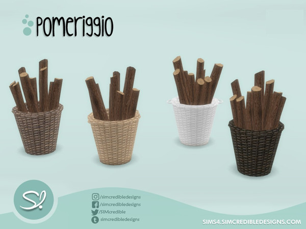 Sims 4 — Pomeriggio logs bucket by SIMcredible! — by SIMcredibledesigns.com available at TSR 4 colors variations