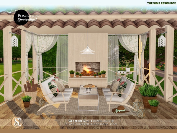 Sims 4 — Pomeriggio Fireplace Small by SIMcredible! — by SIMcredibledesigns.com available at TSR 5 colors variations