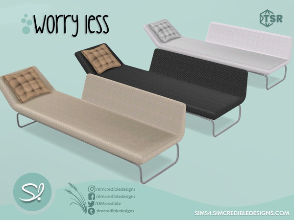 Sims 4 — Worry Less Sofa by SIMcredible! — by SIMcredibledesigns.com available at TSR 3 colors + variations
