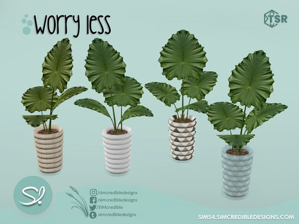 Sims 4 — Worry Less Plant by SIMcredible! — by SIMcredibledesigns.com available at TSR 5 colors variations