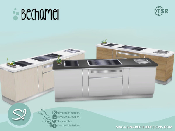 Sims 4 — Bechamel Stove by SIMcredible! — by SIMcredibledesigns.com available at TSR 3 colors variations