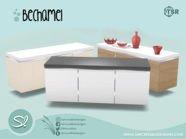 Sims 4 — Bechamel Table by SIMcredible! — by SIMcredibledesigns.com available at TSR 3 colors variations