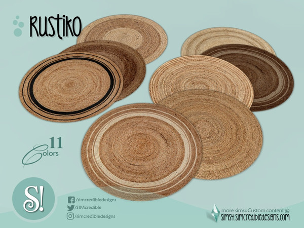 Sims 4 — Rustiko rug jute by SIMcredible! — by SIMcredibledesigns.com available at TSR
