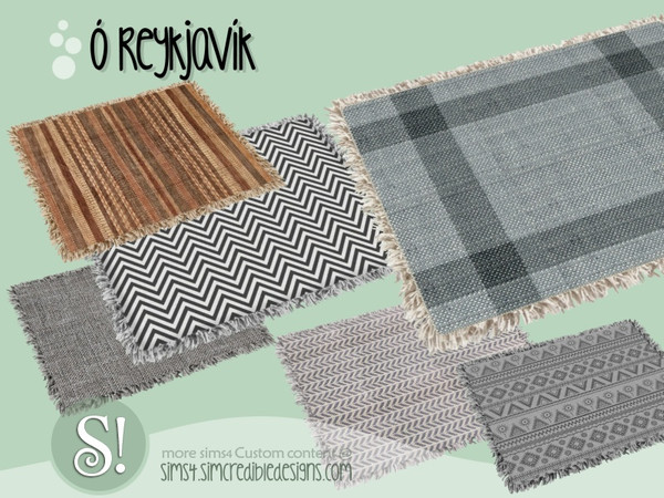 Sims 4 — Oh Reykjavik rug by SIMcredible! — by SIMcredibledesigns.com available at TSR 6 colors variations