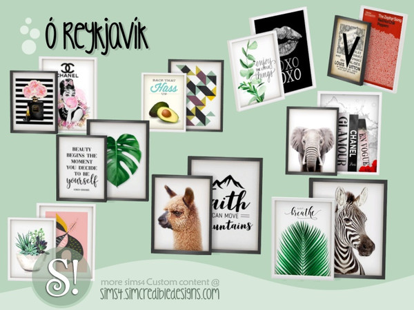 Sims 4 — Oh Reykjavik frames by SIMcredible! — by SIMcredibledesigns.com available at TSR 9 colors variations