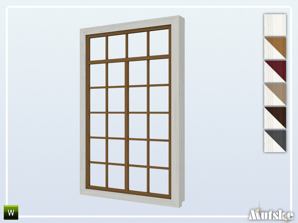 Sims 4 — Renwick Window Tall 2x1 by Mutske — This set is inspired on an English Landhouse. Make sure that your game is