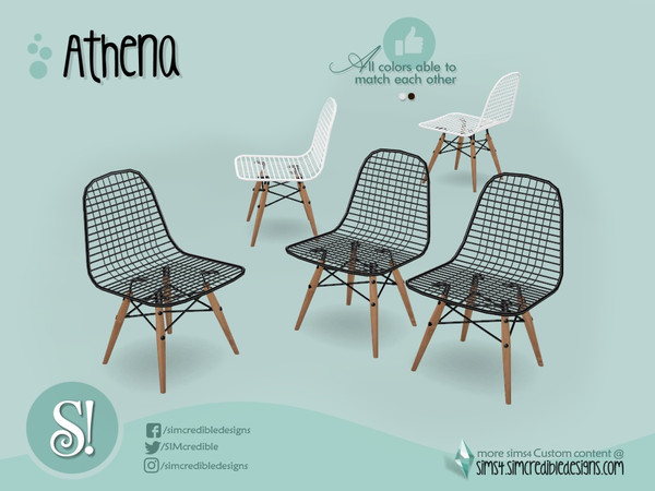 Sims 4 — Athena chair by SIMcredible! — by SIMcredibledesigns.com available at TSR 3 colors variations