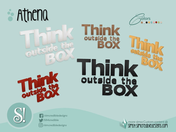 Sims 4 — Athena - Think outside the box - English by SIMcredible! — by SIMcredibledesigns.com available at TSR