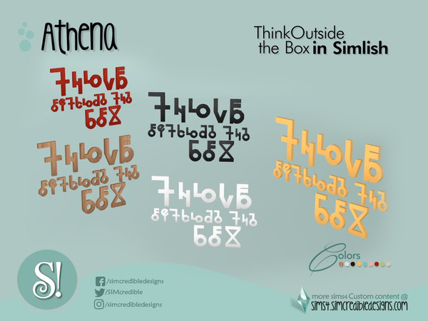 Sims 4 — Athena - Think outside the box - Simlish by SIMcredible! — by SIMcredibledesigns.com available at TSR