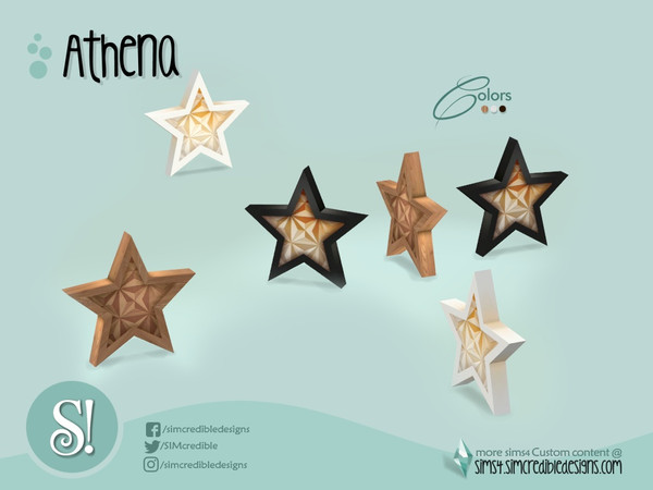 Sims 4 — Athena star lamp by SIMcredible! — by SIMcredibledesigns.com available at TSR 3 colors variations