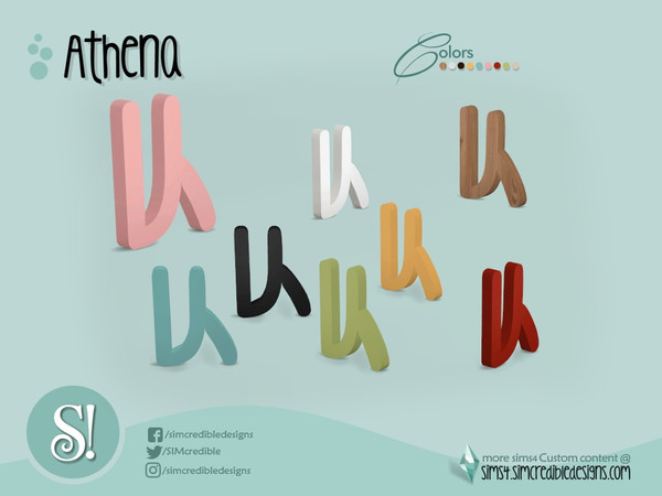 Sims 4 — Athena W letter - Simlish by SIMcredible! — by SIMcredibledesigns.com available at TSR