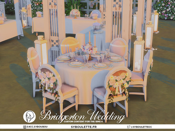 Sims 4 — SYB Bridgerton Wedding - Table 3x2 by Syboubou — Step into the romantic world of the Regency era with a modern