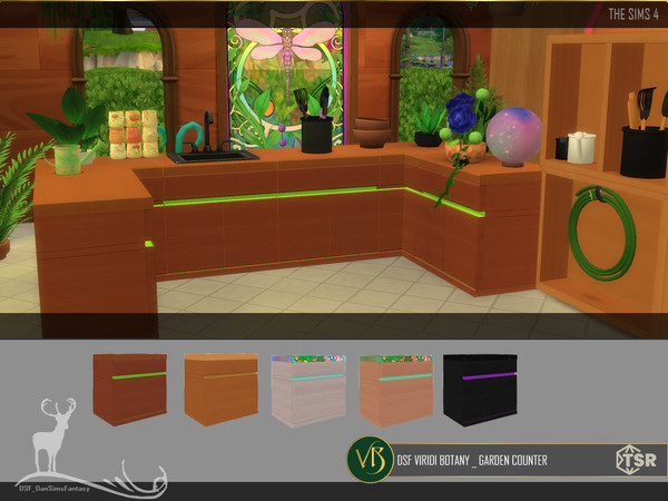 Sims 4 — DSF VIRIDI BOTANY _ GARDEN COUNTER by DanSimsFantasy — They are decorative objects for a space or room in which