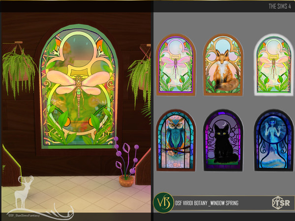 Sims 4 — DSF GREEN BOTANY _WINDOW SPRING by DanSimsFantasy — They are decorative objects for a space or room in which we