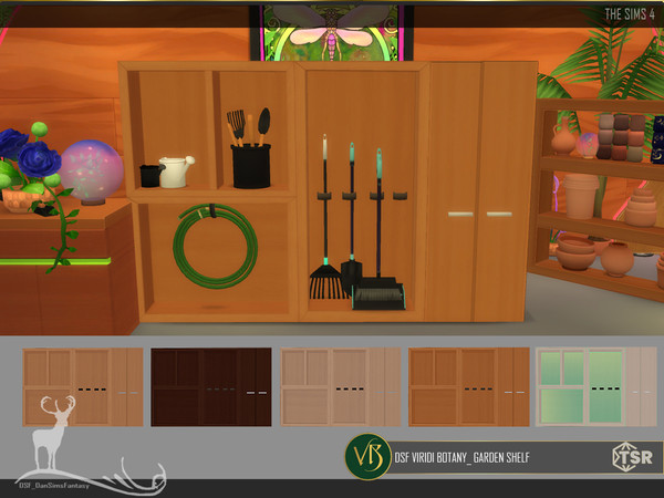 Sims 4 — DSF VIRIDI BOTANY_ GARDEN SHELF by DanSimsFantasy — They are decorative objects for a space or room in which we