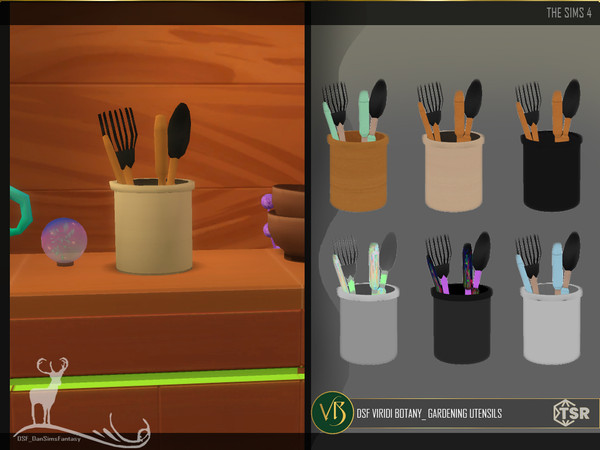 Sims 4 — DSF VIRIDI BOTANY_ GARDENING UTENSILS by DanSimsFantasy — They are decorative objects for a space or room in