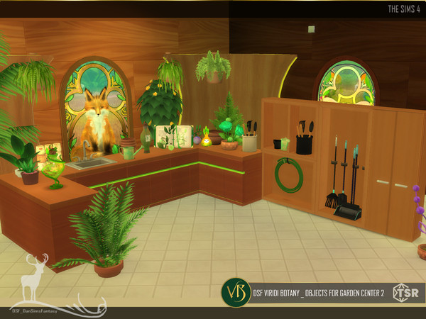 Sims 4 — DSF VIRIDI BOTANY_ OBJECTS FOR GARDEN CENTER 2 by DanSimsFantasy — They are decorative objects for a space or