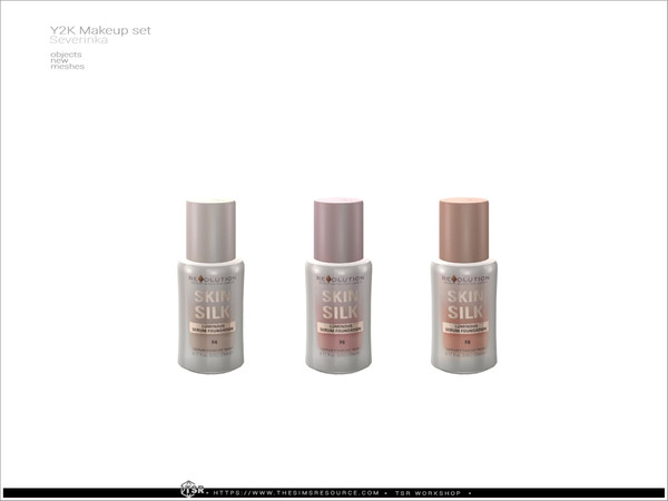 Sims 4 — Y2K - skin silk by Severinka_ — A set of decorative cosmetics in the style of Y2K. 14 items: powder (open and