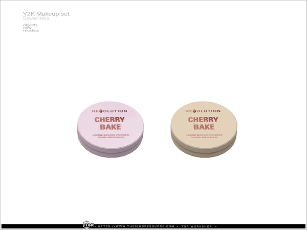Sims 4 — Y2K - powder closed by Severinka_ — A set of decorative cosmetics in the style of Y2K. 14 items: powder (open