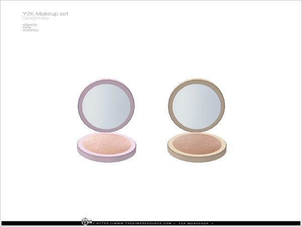 Sims 4 — Y2K - powder open by Severinka_ — A set of decorative cosmetics in the style of Y2K. 14 items: powder (open and