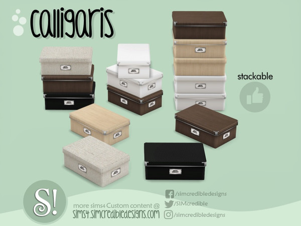 Sims 4 — Calligaris paper box by SIMcredible! — by SIMcredibledesigns.com available at TSR 8 colors variations