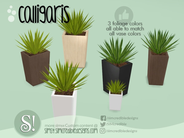 Sims 4 — Calligaris plant 1 by SIMcredible! — by SIMcredibledesigns.com available at TSR 4 colors in 12 variations