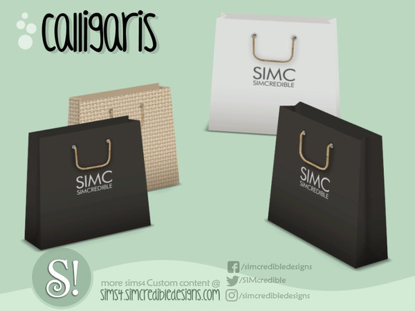 Sims 4 — Calligaris shopping paper bag by SIMcredible! — by SIMcredibledesigns.com available at TSR 3 colors variations