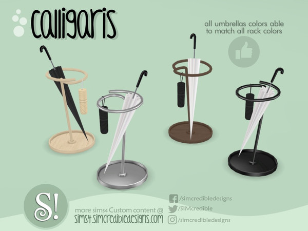 Sims 4 — Calligaris Umbrella Rack by SIMcredible! — by SIMcredibledesigns.com available at TSR 5 colors in 10 variations