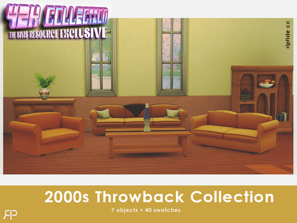 Sims 4 — RiptideCC- 2000s Throwback Collection Sofa P2 by Riptidecc — Step back in time with the 2000s Throwback