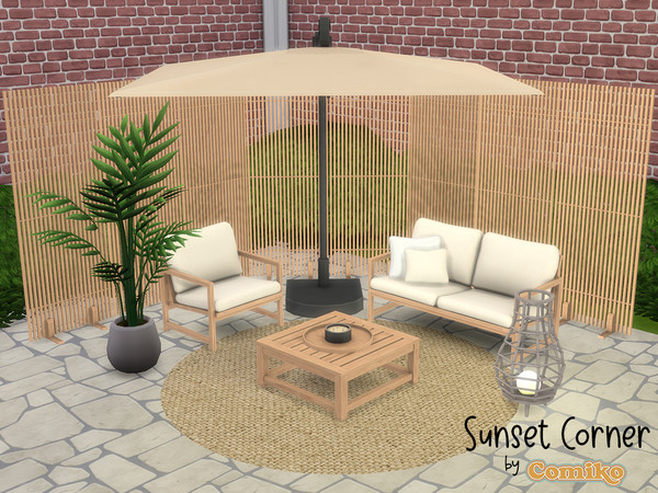 Sims 4 — Comiko - Sunset Corner by Comiko — Hi there! The Sunset Corner is finally here! I hope you guys enjoy this set.