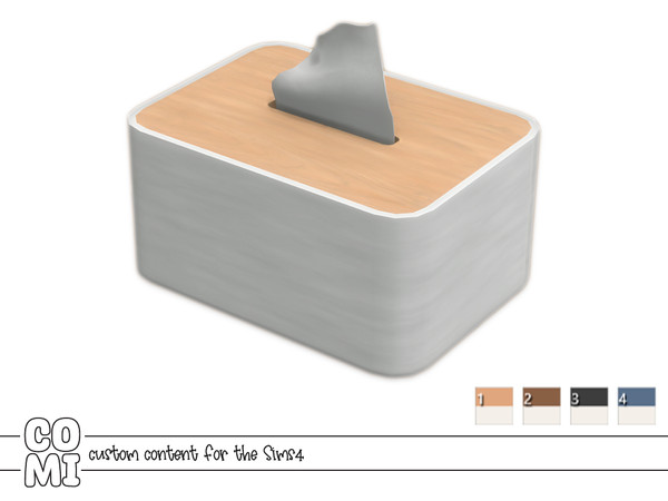 Sims 4 — Comiko Tissue Box by Comiko — Bathroom set is composed of 10 items 10 Items Bathroom Basket Big - 3 swatches