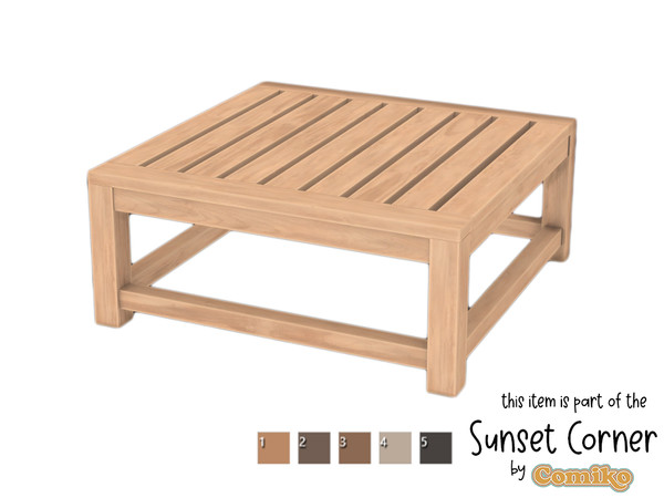 Sims 4 — Comiko Sunset Corner Coffee Table End by Comiko — Hi there! The Sunset Corner is finally here! I hope you guys
