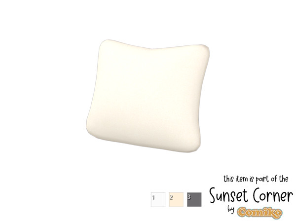 Sims 4 — Comiko Sunset Corner Small Cushion Pillow by Comiko — Hi there! The Sunset Corner is finally here! I hope you