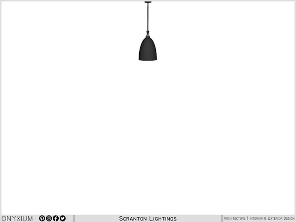 Sims 4 — Scranton Ceiling Lamp With Narrow Body Short by Onyxium — Onyxium@TSR Design Workshop Lighting Collection -