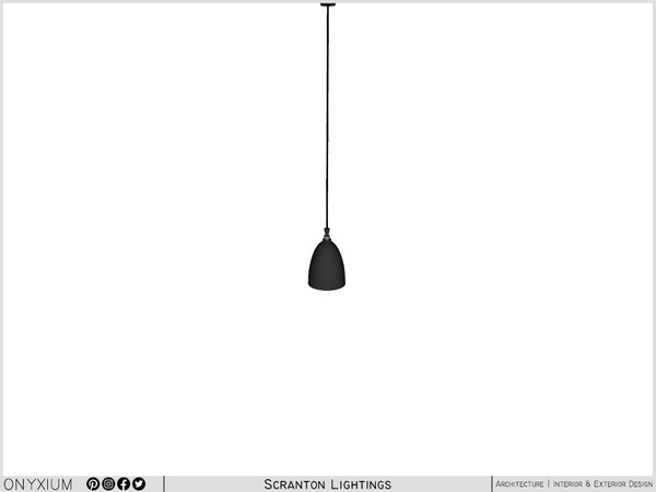 Sims 4 — Scranton Ceiling Lamp With Narrow Body Medium by Onyxium — Onyxium@TSR Design Workshop Lighting Collection -