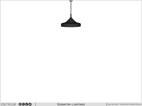 Sims 4 — Scranton Ceiling Lamp With Wide Body Short by Onyxium — Onyxium@TSR Design Workshop Lighting Collection - Belong
