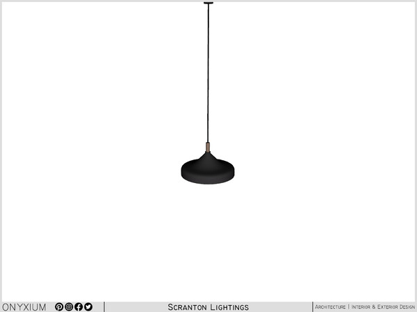 Sims 4 — Scranton Ceiling Lamp With Wide Body Medium by Onyxium — Onyxium@TSR Design Workshop Lighting Collection -