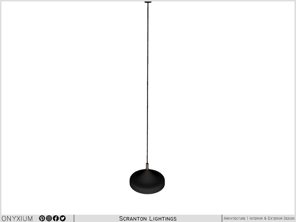 Sims 4 — Scranton Ceiling Lamp With Wide Body Tall by Onyxium — Onyxium@TSR Design Workshop Lighting Collection - Belong