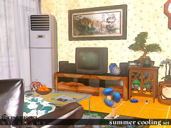 Sims 4 — summer cooling set_room air conditioner opened (deco) by NICKNAME_sims4 — summer cooling set 10 package files.