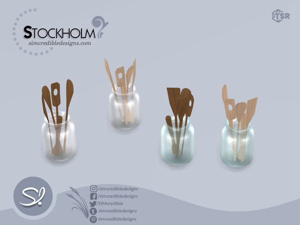 Sims 4 — Stockholm Kitchen Tools by SIMcredible! — by SIMcredibledesigns.com available at TheSimsResource 2 colors +