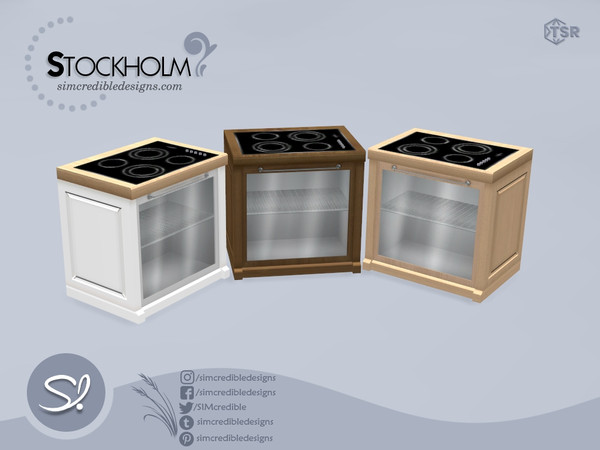 Sims 4 — Stockholm stove by SIMcredible! — by SIMcredibledesigns.com available at TheSimsResource 3 colors + variations