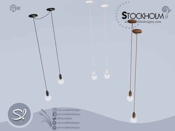 Sims 4 — Stockholm Ceiling lamp Tall by SIMcredible! — by SIMcredibledesigns.com available at TheSimsResource 3 colors