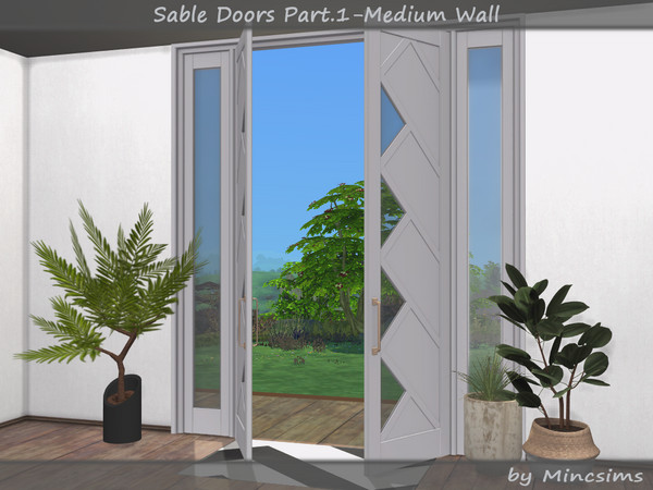 Sims 4 — Sable Double Door 4x4 Open by Mincsims — With a sleek design, they are perfect for residential or commercial