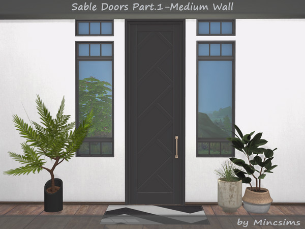 Sims 4 — Sable Single Door 1x4 by Mincsims — With a sleek design, they are perfect for residential or commercial use,