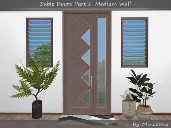 Sims 4 — Sable Single Door 2x4 by Mincsims — With a sleek design, they are perfect for residential or commercial use,