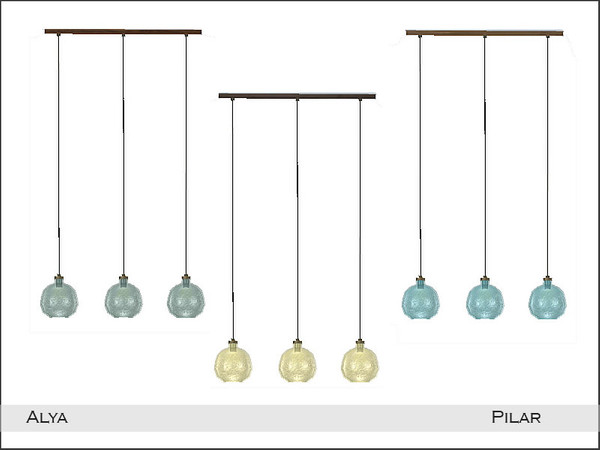 Sims 4 — Pilar Alya CeilingLightMedium Glass by Pilar — A tropical set for the hot summer days by the sea